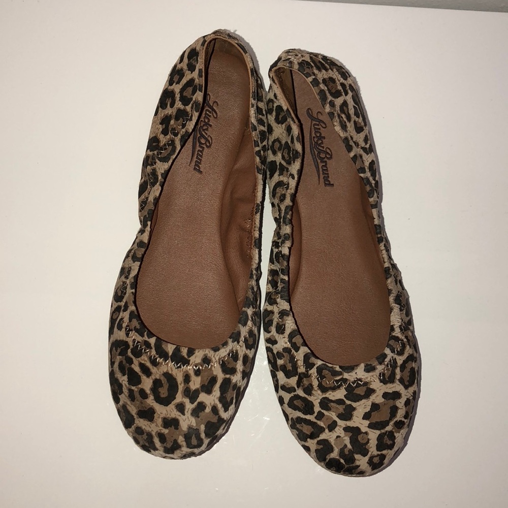 lucky brand cheetah print ballerina flats